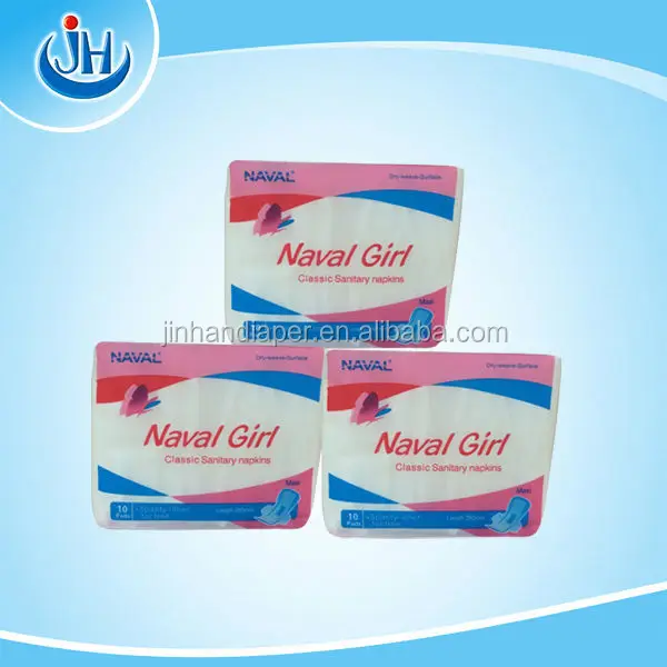 Naval girl sanitary napkin high quality imported raw materials for sanitary pads women