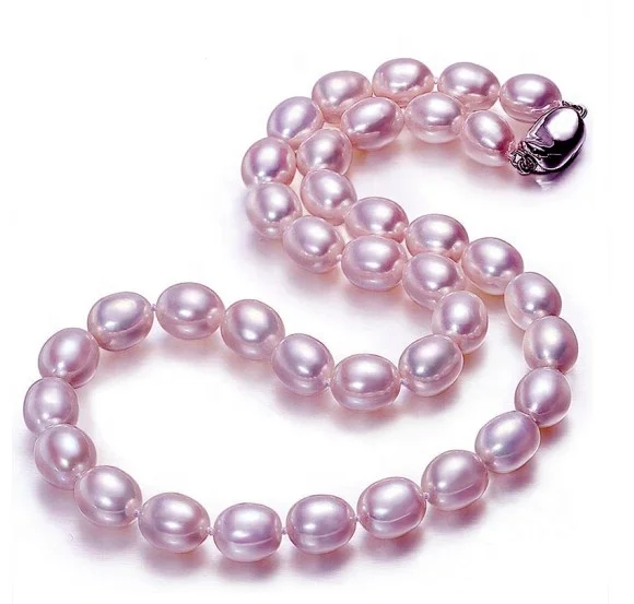 High quality 925 silver 8-9mm AAA fresh water culture seed pearl necklace