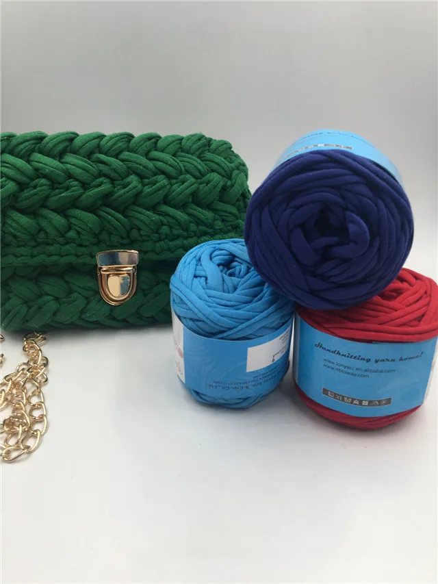 
fancy yarn printed crochet T shirt yarn bag yarn 