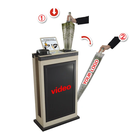 new business idea with long screen advertising wet umbrella wrapping machine