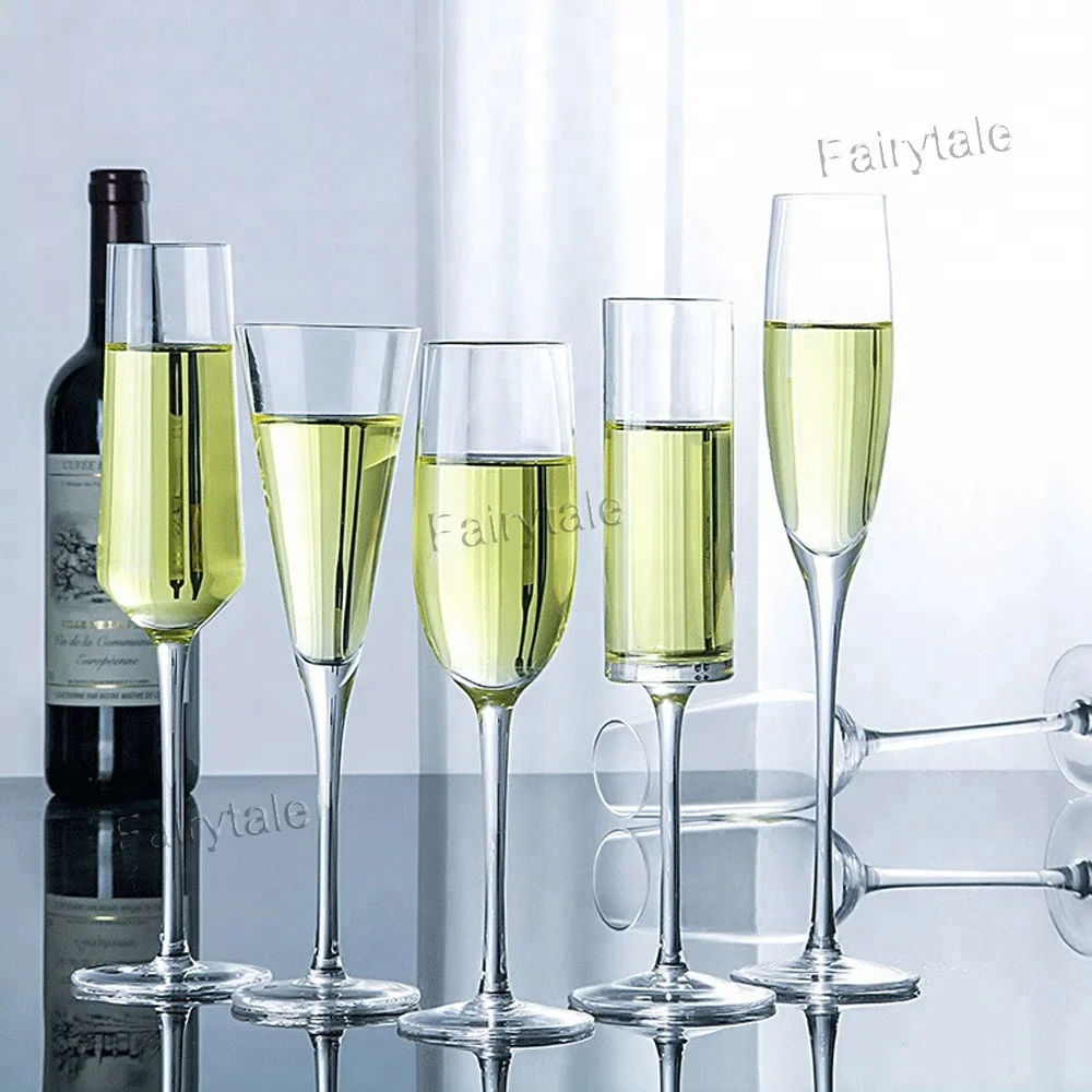 
Party Anniversary Drinking Glassware Decorative Stem Flute Clear Champagne Glasses 
