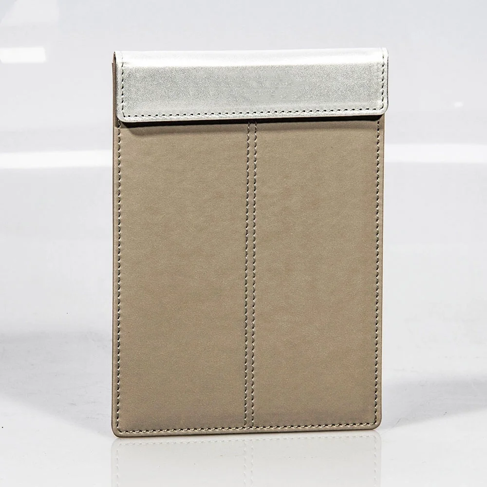 Small customized PU leather genuine leather hotel menu writing pad note memo pad