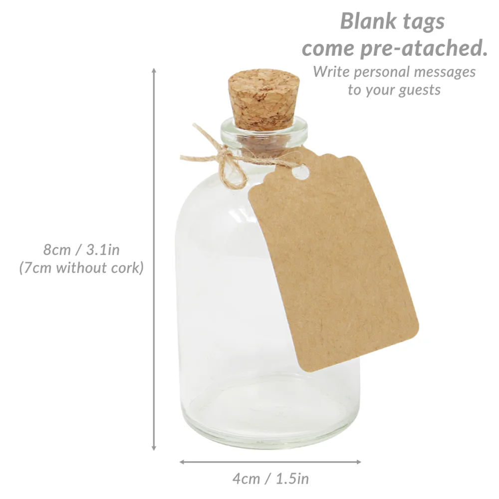 Set of 12 mini glass bottles with cork glass bottles with wood stopper fragrance diffuser for wedding gift