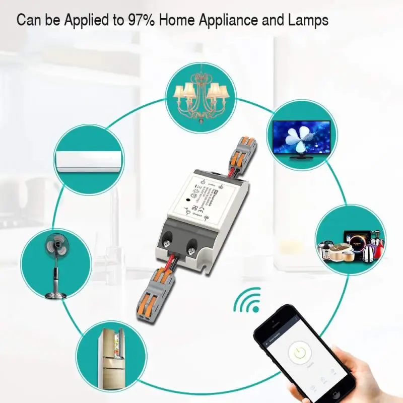 Tuya Wifi Switch Smart Breaker Wireless Remote Control electric for home appliances, compatible with Alexa DIY Home via phone