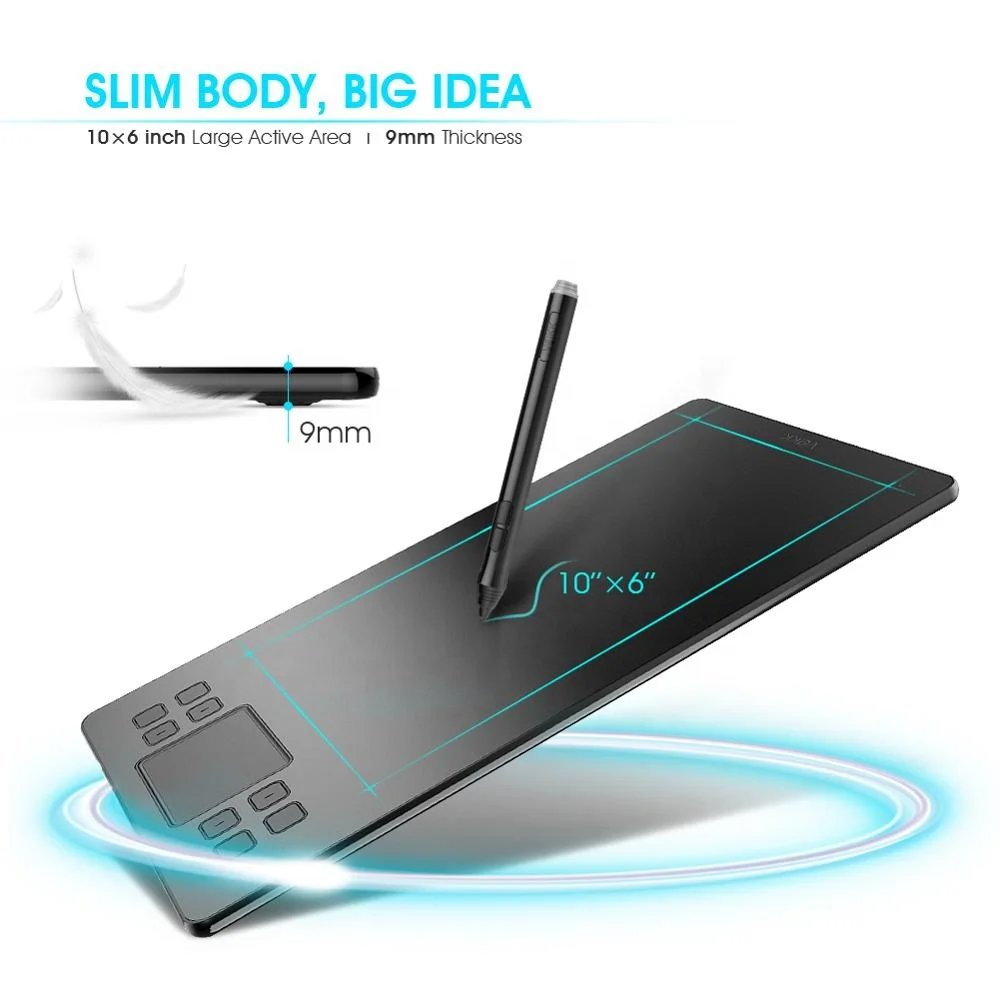 VEIKK A50 High Quality Illustrator tablet digital drawing with 8 hot keys&gesture touch pen display drawing tablet