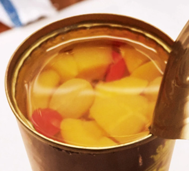 Mikado brand canned mix fruits canned fruit cocktail in light syrup or in pear juice