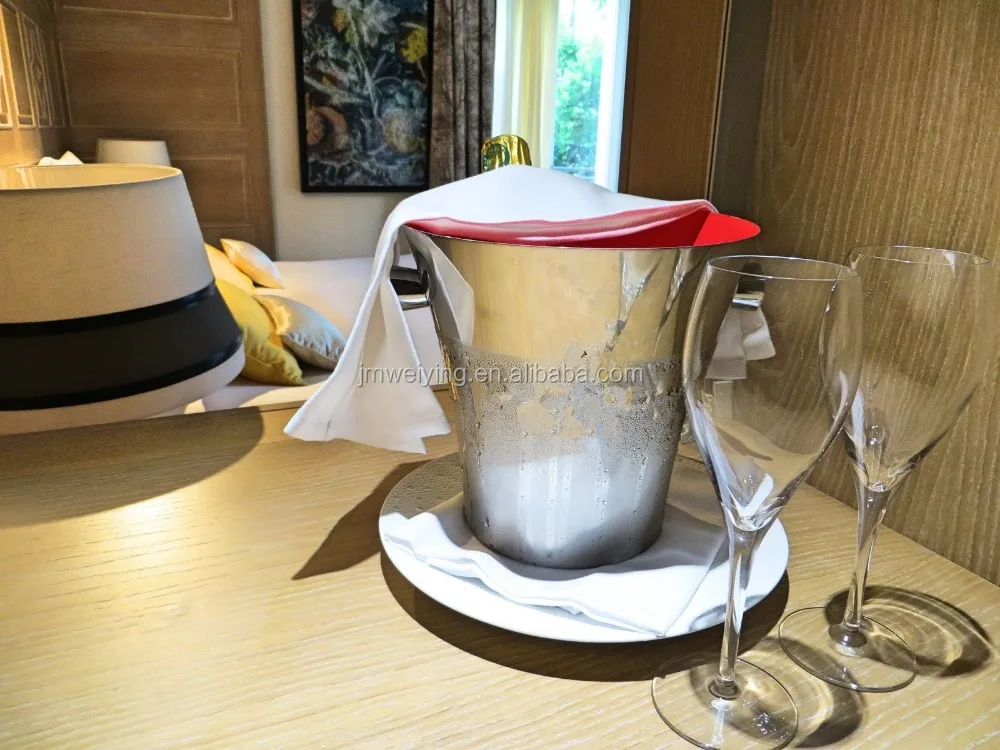 Silver Stainless Steel Ice receptacle Buckets Wine Beer barrel container Champagne Cooler decorative ice Bucket