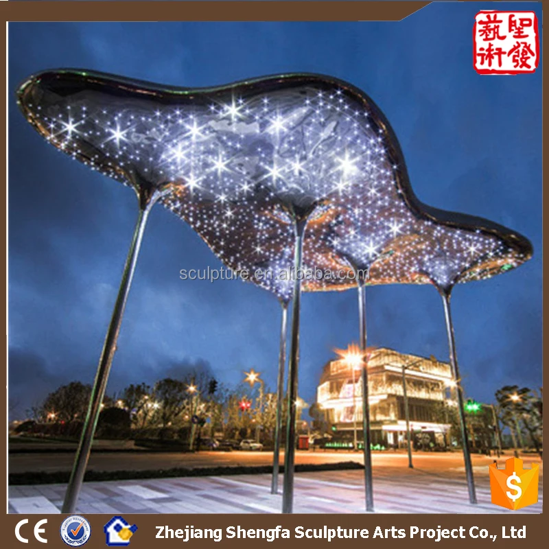 Современная известная художественная легкая облаковая скульптура из нержавеющей стали для украшения сада, недвижимости