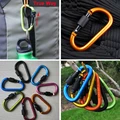 Free Shipping 5pcs lot Outdoor Multi Colors Safety Buckle 8cm D shaped Aluminum Alloy Climbing Button