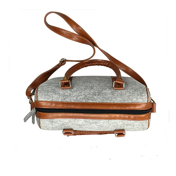 Wholesale Products China Women Fashion Leather and Felt Handbag From China