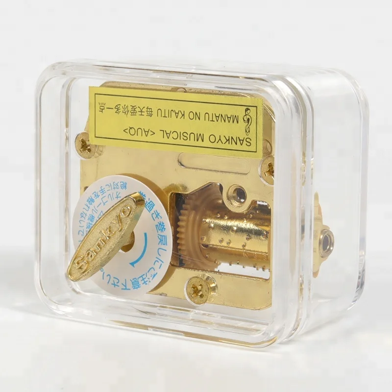 Rectangle Lucency Acrylic SANKYO Movement  Music Box