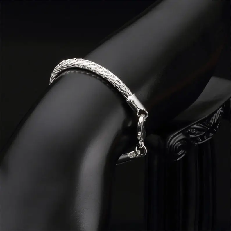 Alibaba fashion jewelry 3.5M 925 Sterling Silver bracelet fashion silver bracelet for women men