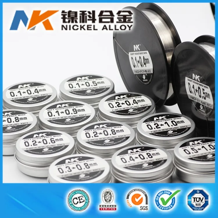 Factory price Suzhou NK brand nichrome ni80 ribbon wire vape