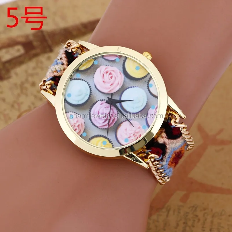 Latest bracelet watch with weave band/lady wrist watches for women BWL0 26