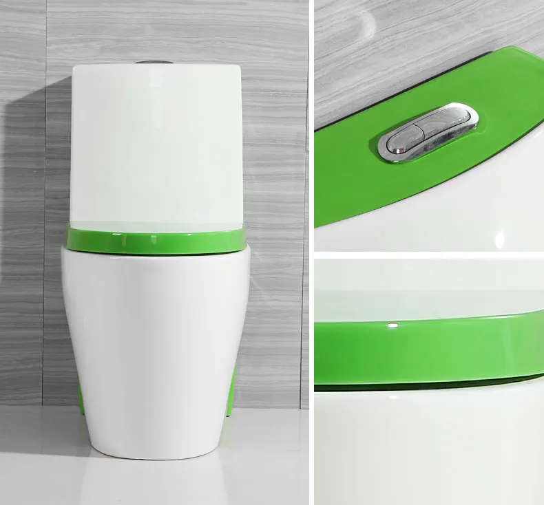 Asian standard  ceramic double siphonic flush colour toilet pedestal pan