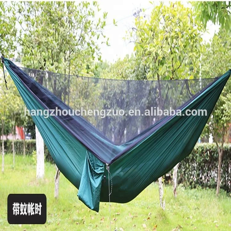 Горячая продажа анти москитный сетчатый гамак, CZD-037 двойной человек гамак с москитной сеткой, Парашютная ткань двойной гамак палатка