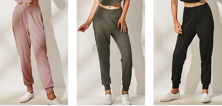 
Oem Wholesale Womens Beam Foot Trousers Seamless Sport Black Sexy Casual Loose Yoga Pants 