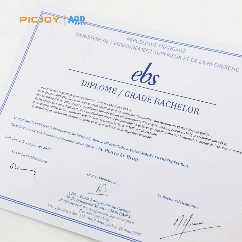 Cheap certificate DIPLOME GRADE BACHELOR printing shanghai