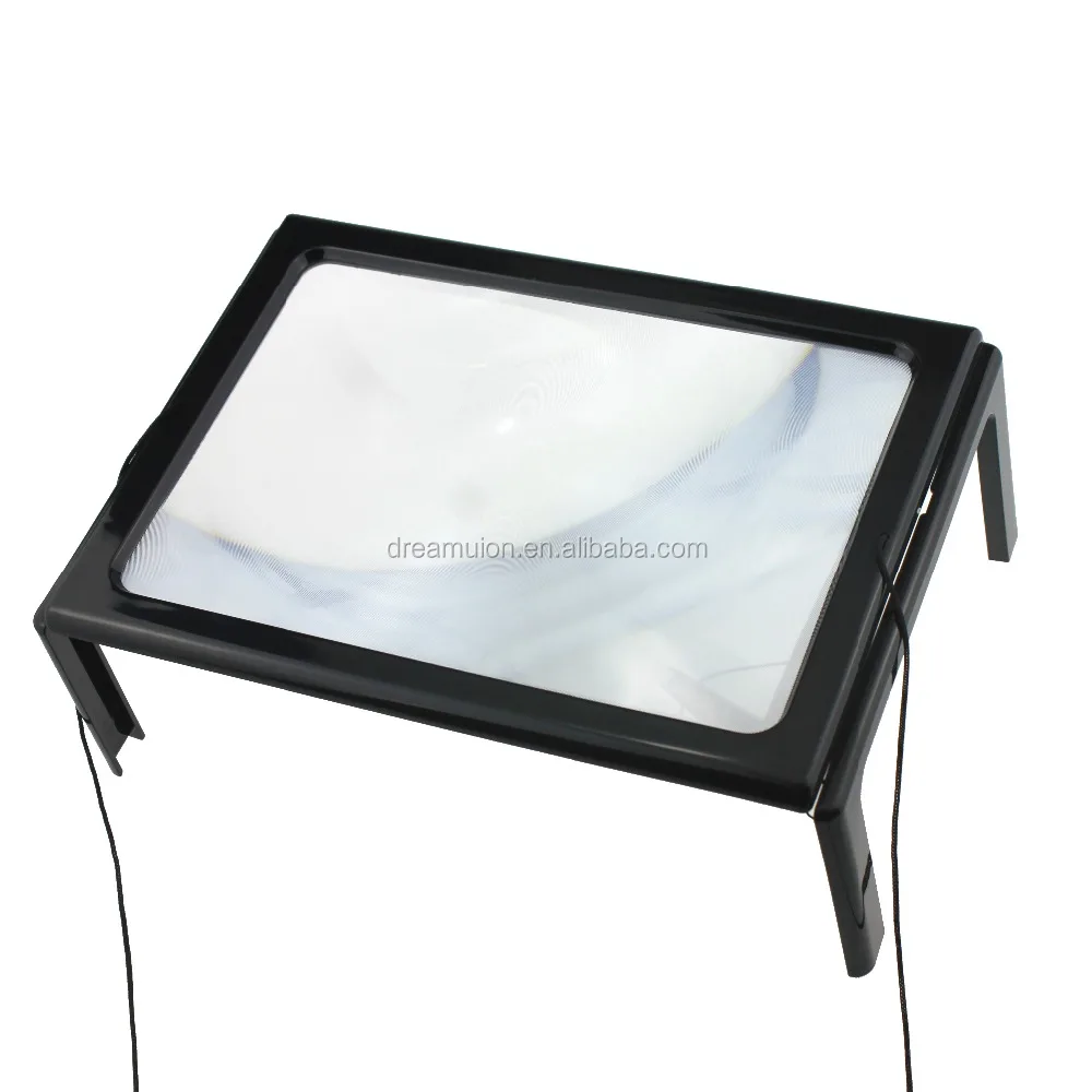 A4 Full Page Large 3X Magnifying Glass With Hands Free Desktop Magnifier Brand new
