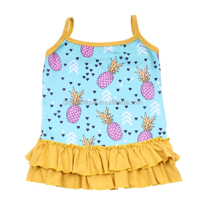 
Bulk Wholesale Baby Girls Tops High Grade Quality Children Clothings Pineapple Printing Infant Camisoles 