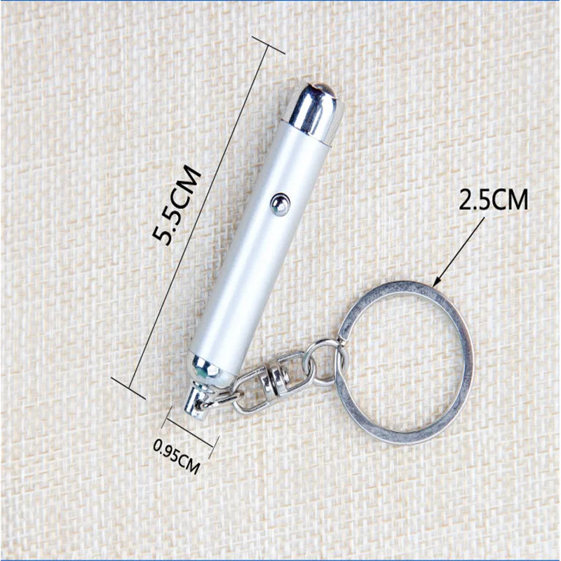 Flashlight With UV Multi-Function Fake Flashlight Metal Miniature Ultraviolet Flashlight Key Chain Keychain
