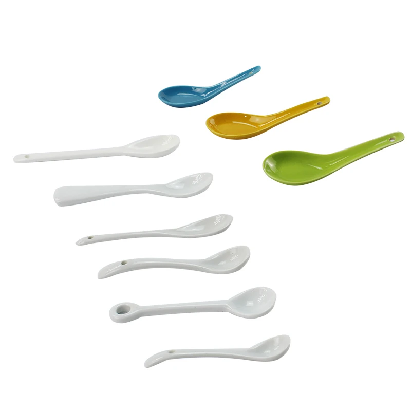 Столовые приборы, однотонные домашние кофейные ложки небольшого размера, китайская фарфоровая ложка