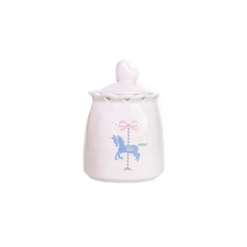 Heart hollow cutting ceramic honey sugar pot
