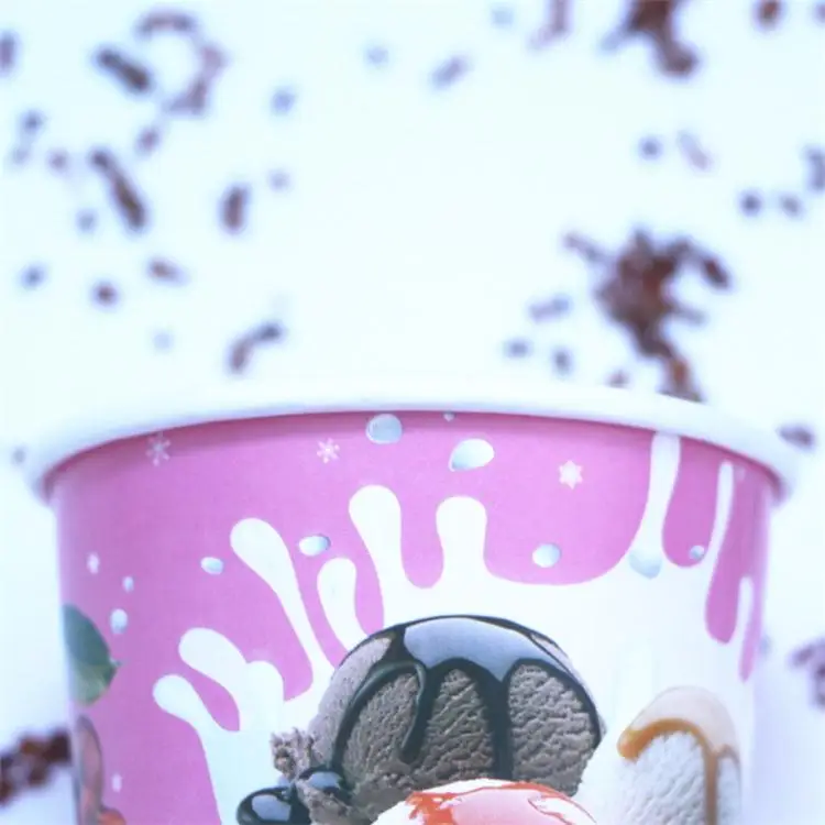 
China high quality 6oz flexo printing logo paper ice cream cups with dome lid 