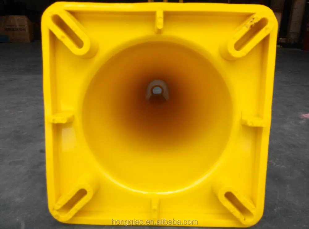 900mm All Yellow One Piece PVC Traffic Cone With Two Black Reflective Tapes