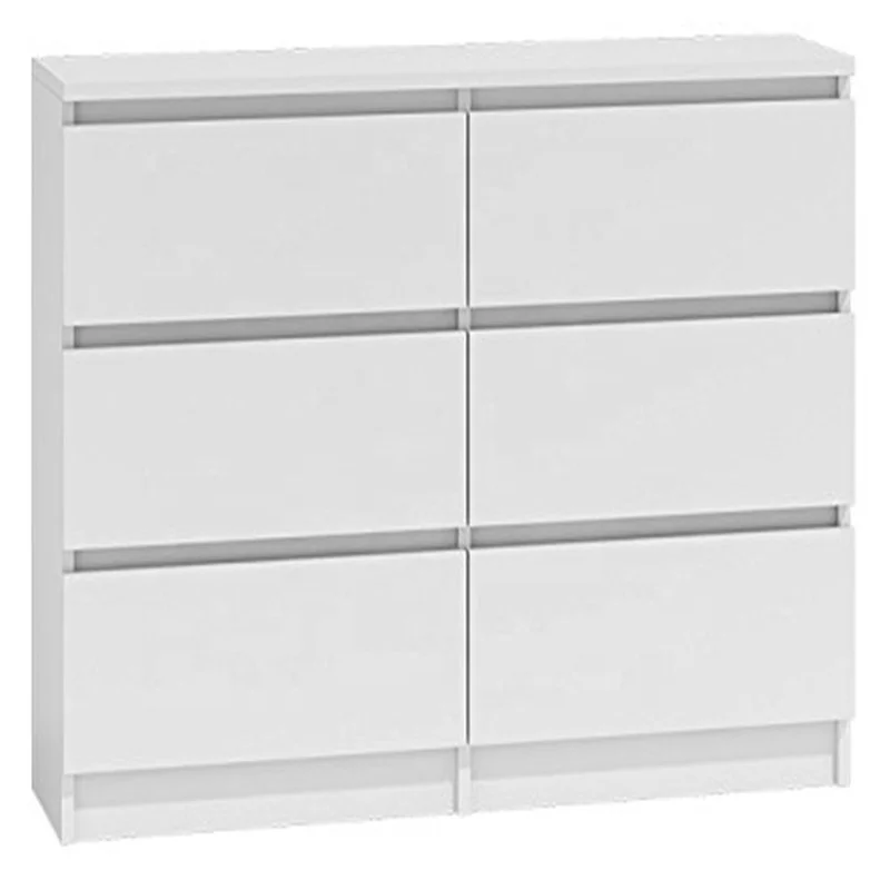 Hot sale Modern Design Melamine Matt Large Wide 6 Drawer Chest of Drawers for living room