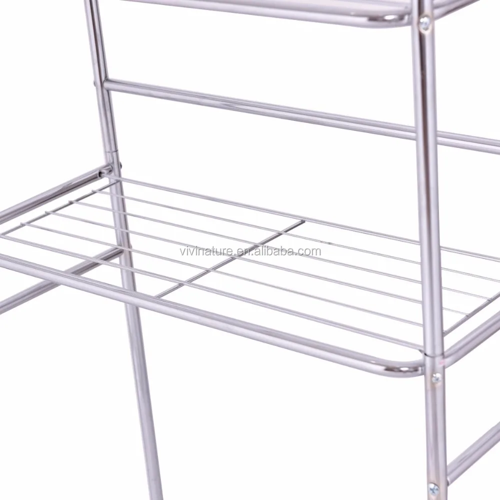 
Over The Toilet Storage Bathroom Space Saver 3 Shelves Floor Paper Holder 