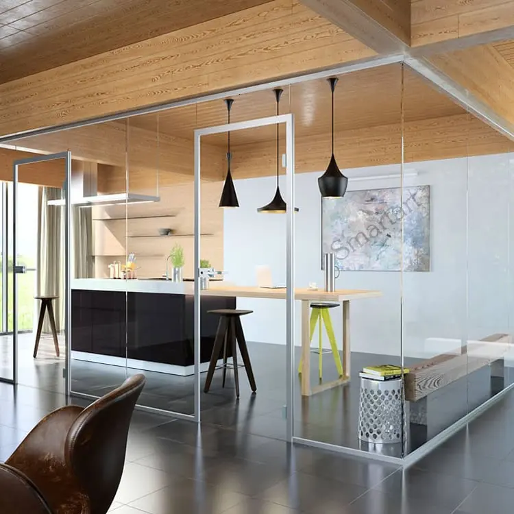 Modern design sliding style office glass door with partitation