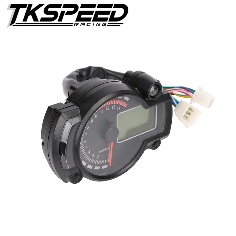 
Motorcycle Digital speedometer LCD Digital Gauge Speedometer Tachometer Odometer Adjustable 