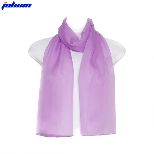Johnin Neckwear Soft Classic Elegant Plain Ladies Chiffon Scarf
