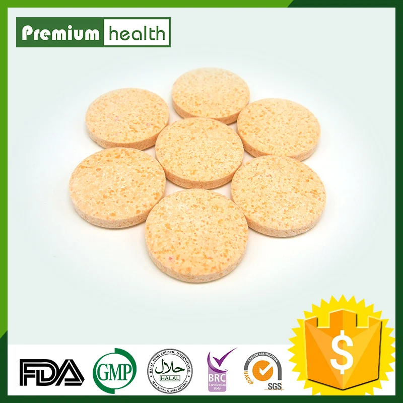 
GMP Certified Orange Vitamin C 1000mg Effervescent tablets (superior antioxidant)Oem Private label 