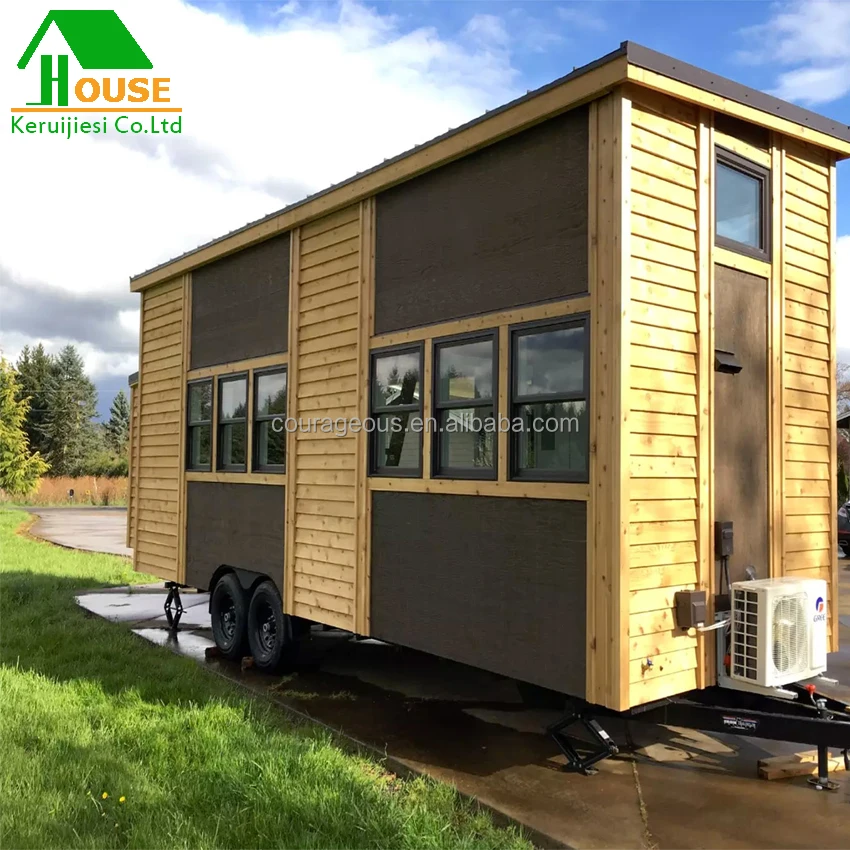 fast building green prefabricated house wooden tiny prefab mobile trailer house