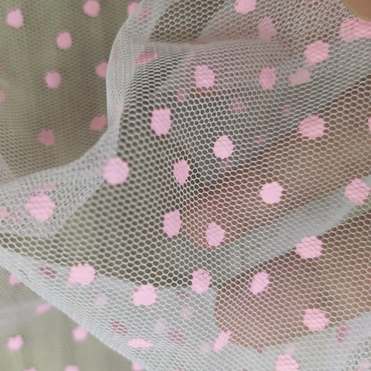 
Small Polka Dots Design Offset Printing Tulle Fabric For Wedding Dress/Mosquito Nets/Bedding/Casual Clothes 