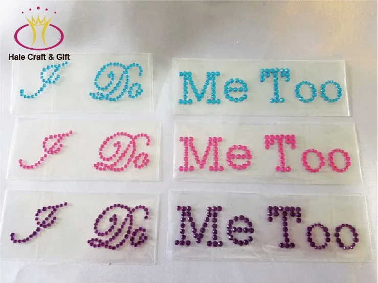 Good Quality Bride Groom Rhinestone Wedding Shoe I Do Letter Sticker