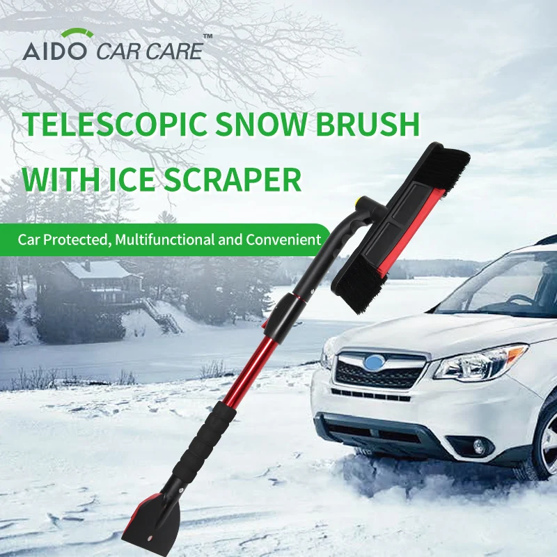 Car Care Snow Sweeper Telescopic Car Snow Brush with Ice Scraper for Car