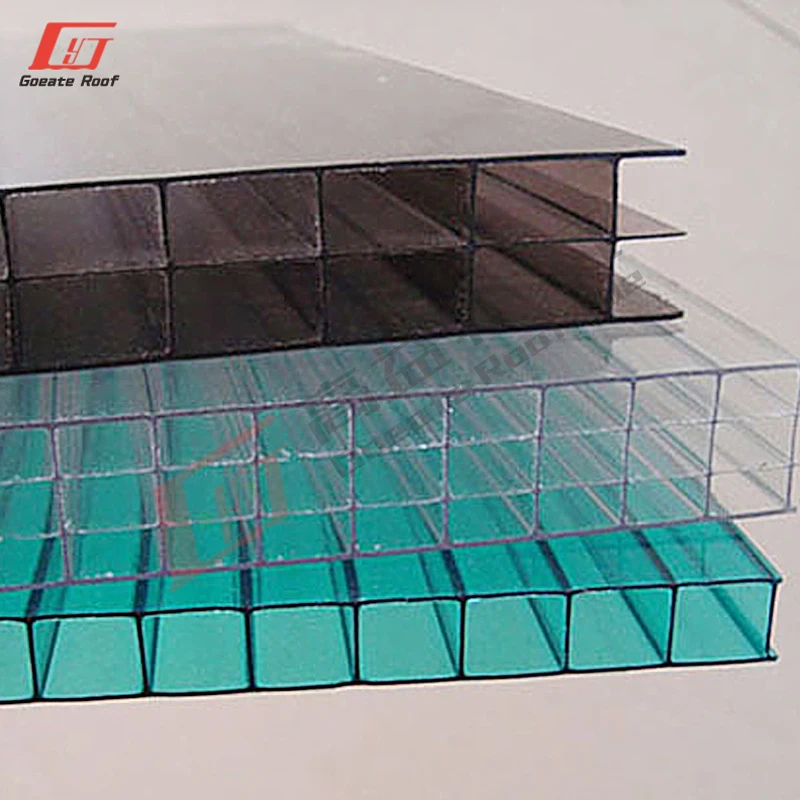 swimming pools roofing clear hard plastic sheets double layer plastic sheets PC hollow panels polycarbonate hollow sheet