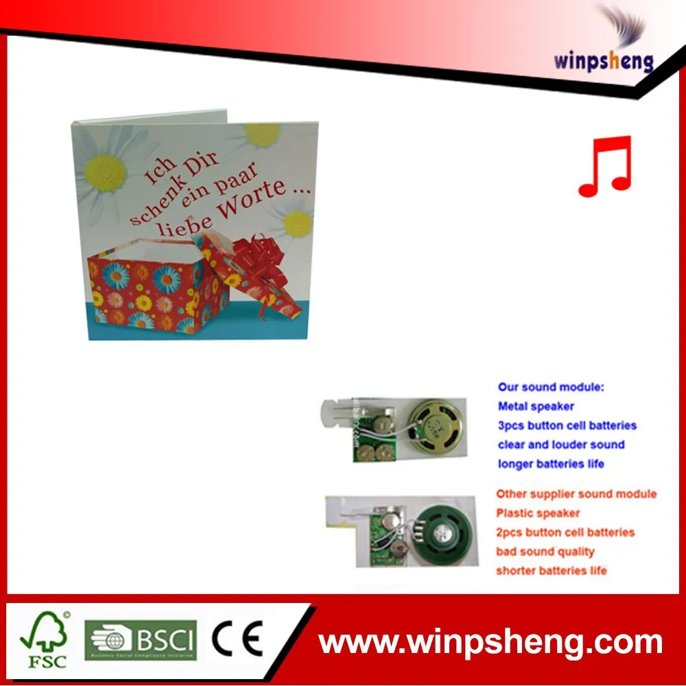
Best Quality 30s Voice Recordable Sound Modules For Birthday Greeting Card Made In China, Shenzhen 
