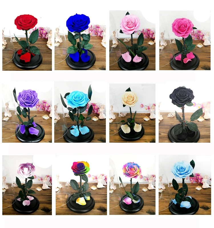 
Happy mothers day gift Yunnan Kunming artificial flower preserved flower rose glass 