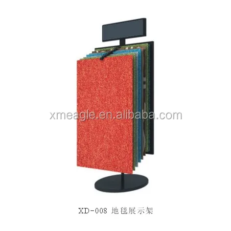 Custom wallpaper gusset plate carpet display shelf carpet rolling display rack Carpet sample display rack