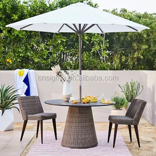 Уличный обеденный стол, 2 места, садовые стулья из ротанга, Обеденный набор мебели для патио