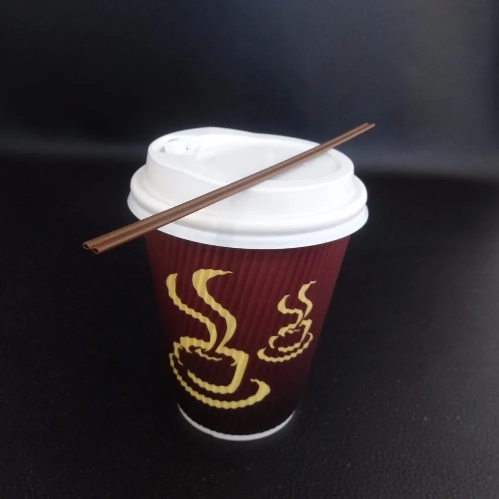 Customized Printing Disposable Ripple Insulated Double Wall Paper Cup for Hot Coffee with Lid