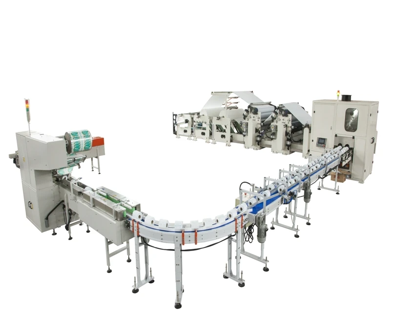 HX-SJD-1575Full automatic wallboard type color glue lamination kitchen towel/toilet paper rewinding machine production line