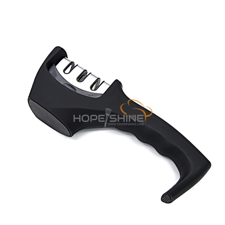 Edge Grip 3 Stage Household Knife Universal Sharpener With Black Color