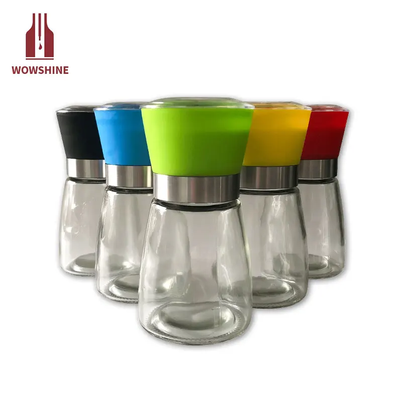 Salt and Pepper mill grinder Glass Pepper grinder Shaker Spice Salt Container Condiment Jar Holder New ceramic grinding bottles
