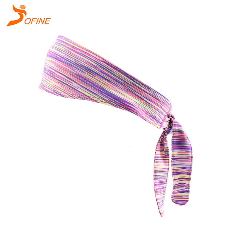 Custom women men elastic stretchy adjustable no slip athletic headband bandana hair head tie for yoga working out tennis