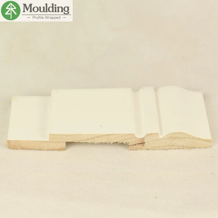 Pine wood Baseboard Molding gesso white finish